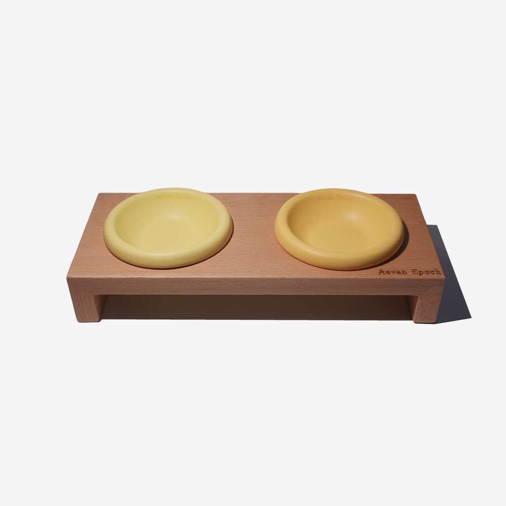 Solid Wood Cat Bowl Stand – Single or Double | Aevan Epoch