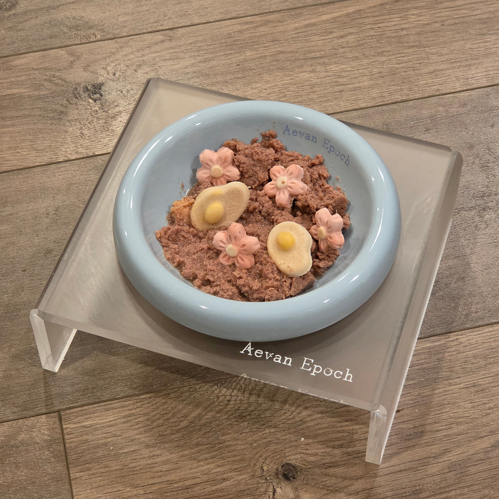 Frosted Acrylic Cat Bowl Stand | Aevan Epoch