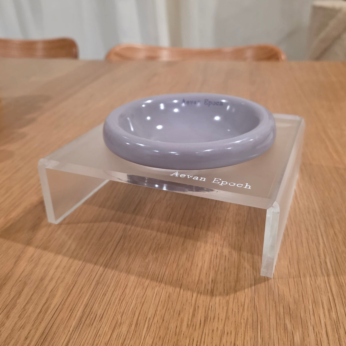 Frosted Acrylic Cat Bowl Stand | Aevan Epoch