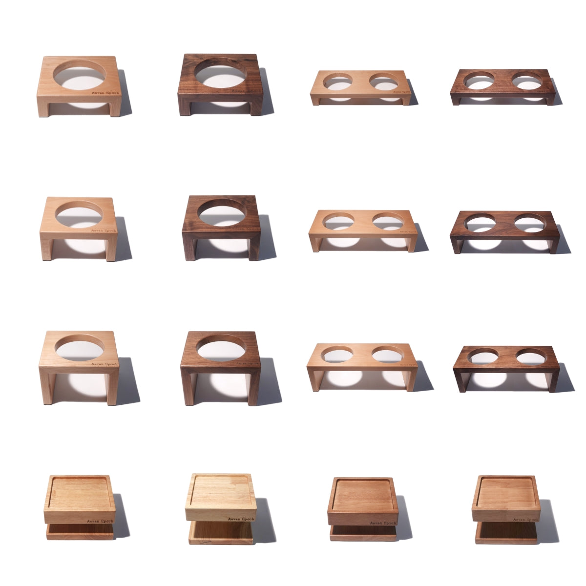Solid Wood Cat Bowl Stand – Single or Double | Aevan Epoch