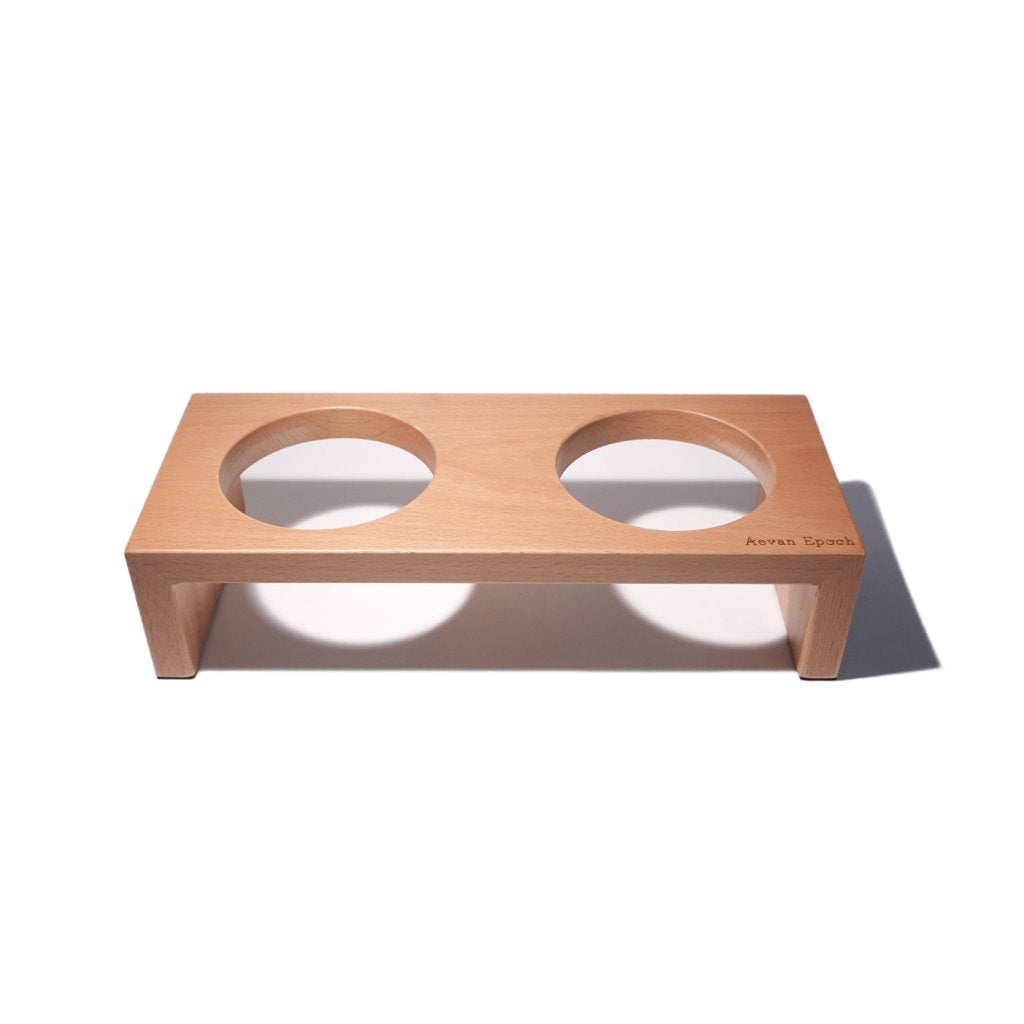 Solid Wood Cat Bowl Stand – Single or Double | Aevan Epoch