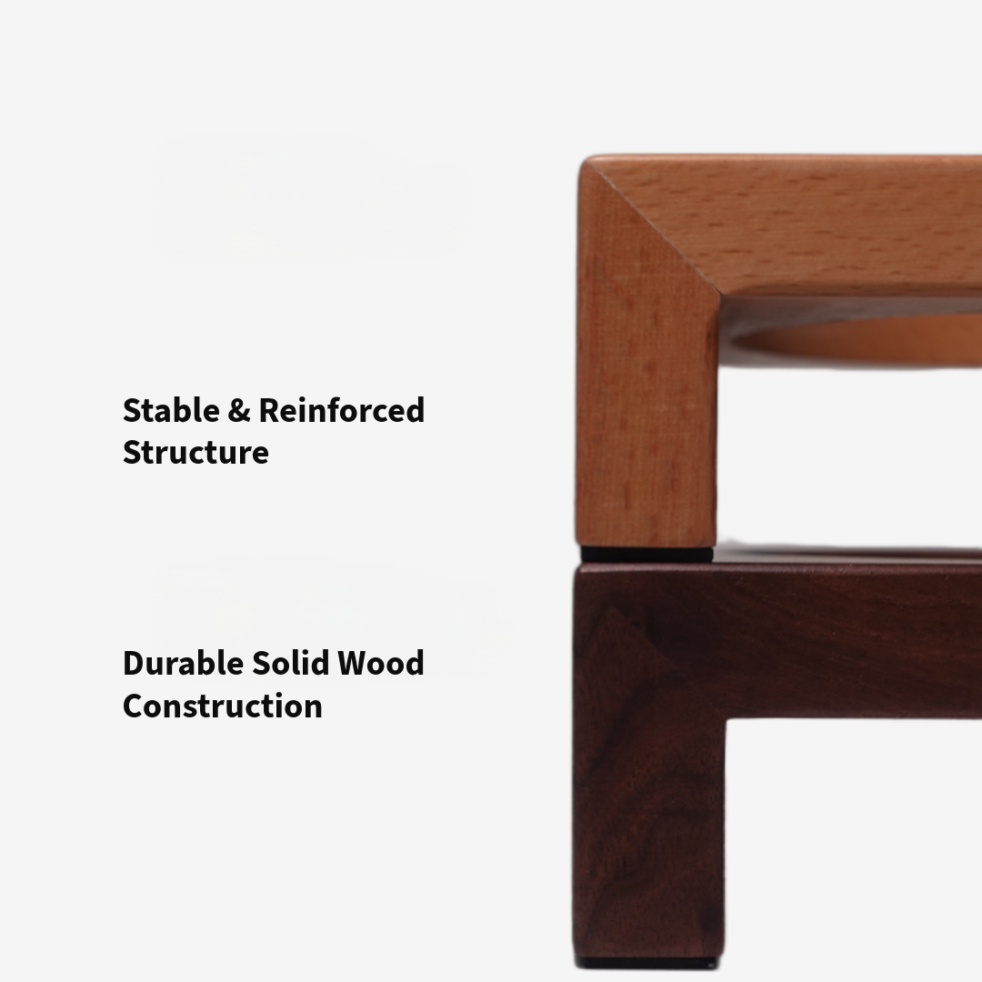 Solid Wood Cat Bowl Stand – Single or Double | Aevan Epoch